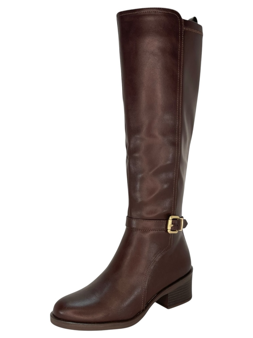 White Mountain Custard Dark Brown Faux Leather Knee High Womens Boots Size 5M - Picture 2 of 13